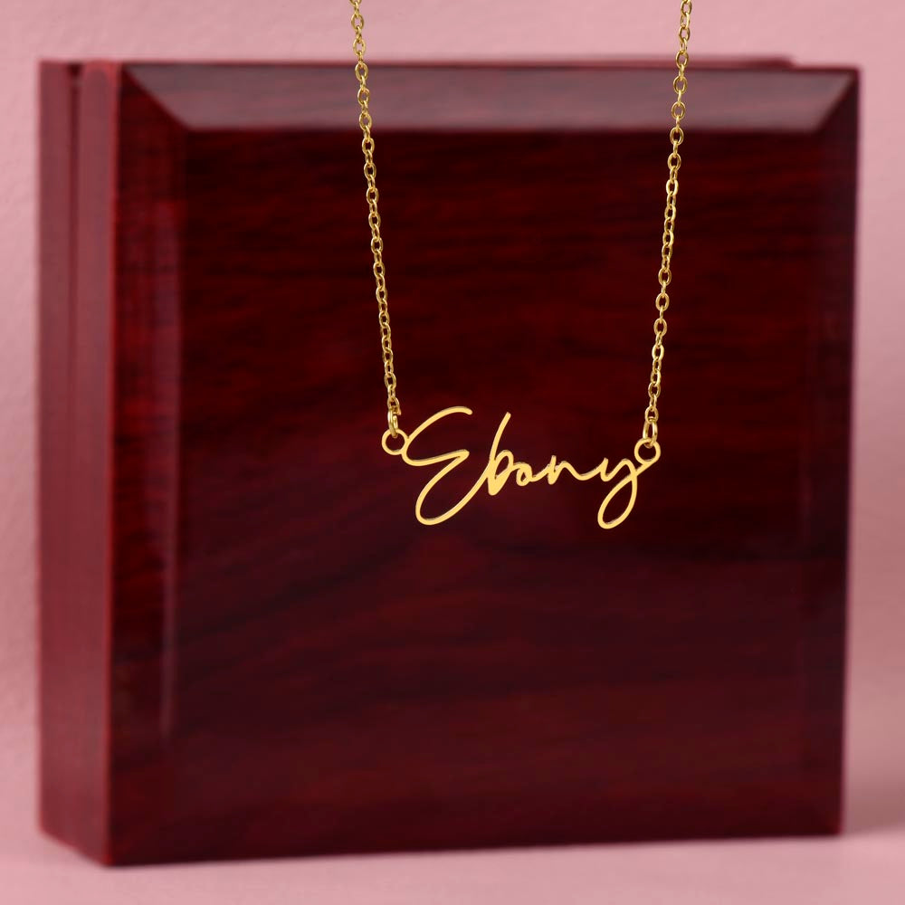 Personalized Signature Style Name Necklace – Custom Script Jewelry Gift for H